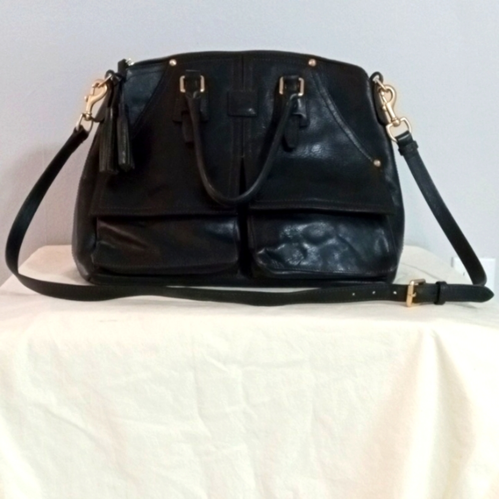 AUTHENTIC DOONEY & BOURKE BLK LEATHER SATCHEL HANDBAG TOTE